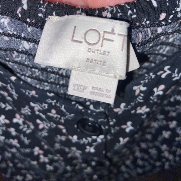 LOFT Navy Floral Print Sleeveless Jumpsuit - Picture 7 of 8